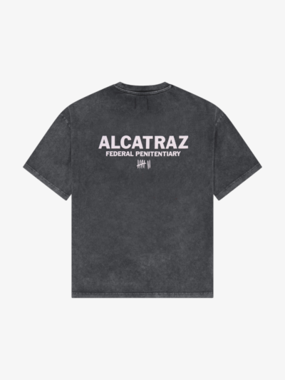 alcatraz washed black t-shirt back