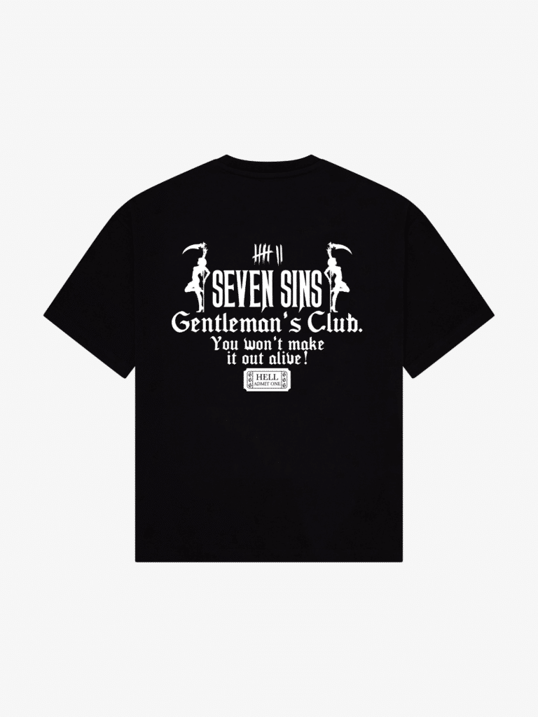gentleman's club black t-shirt back