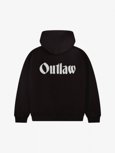 back of seven sins outlaw black hoodie flat