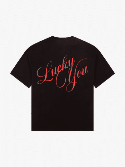 back of seven sins lucky you black t-shirt flat