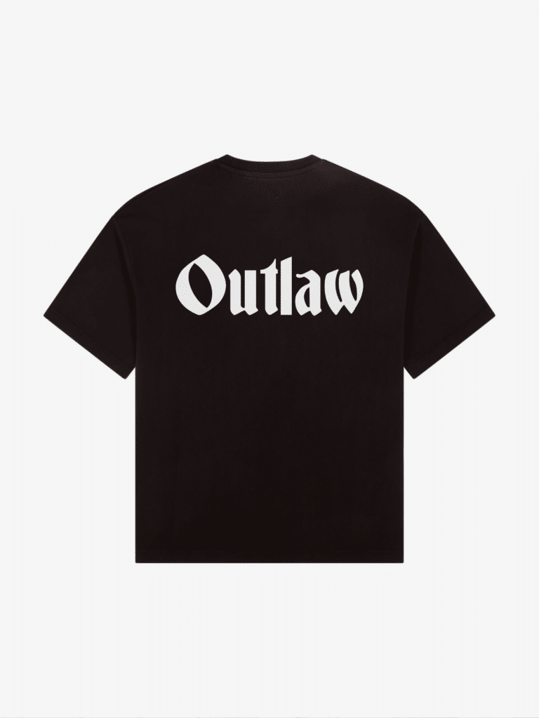 back of seven sins outlaw black t-shirt flat