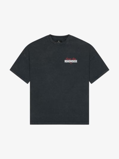 front of seven sins roadhouse vintage black t-shirt flat